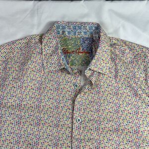 Robert Graham Pocatello Classic Button Shirt Men Large Short Sleeve Geometric